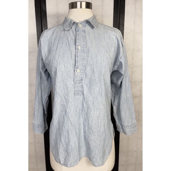 Ralph Lauren  Purple Label Chambray  Button Down Top Size: 4 - Picture 1 of 7